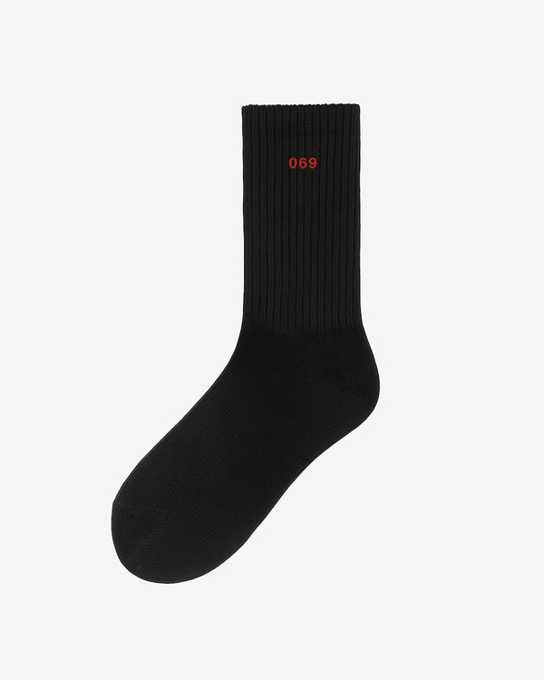 069 Socks - black / red Logo